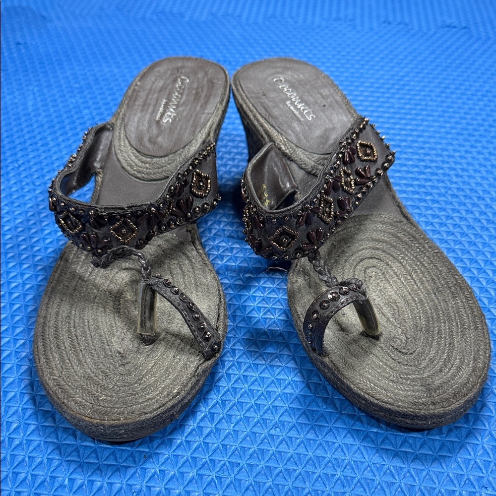 Coconuts by Matisse Black Beaded Sandals